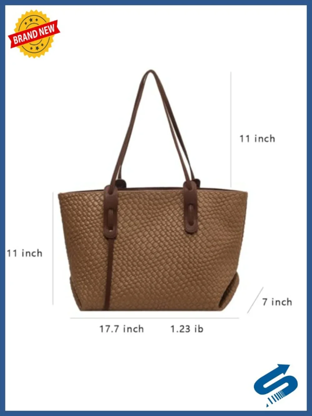 Large Leather Woven Tote Handbag Top Handle Satchel Shoulder Bag Work